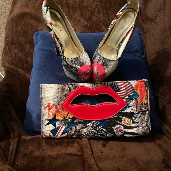 MultiColor Stiletto Platform Heel & Purse - Picture 7 of 8